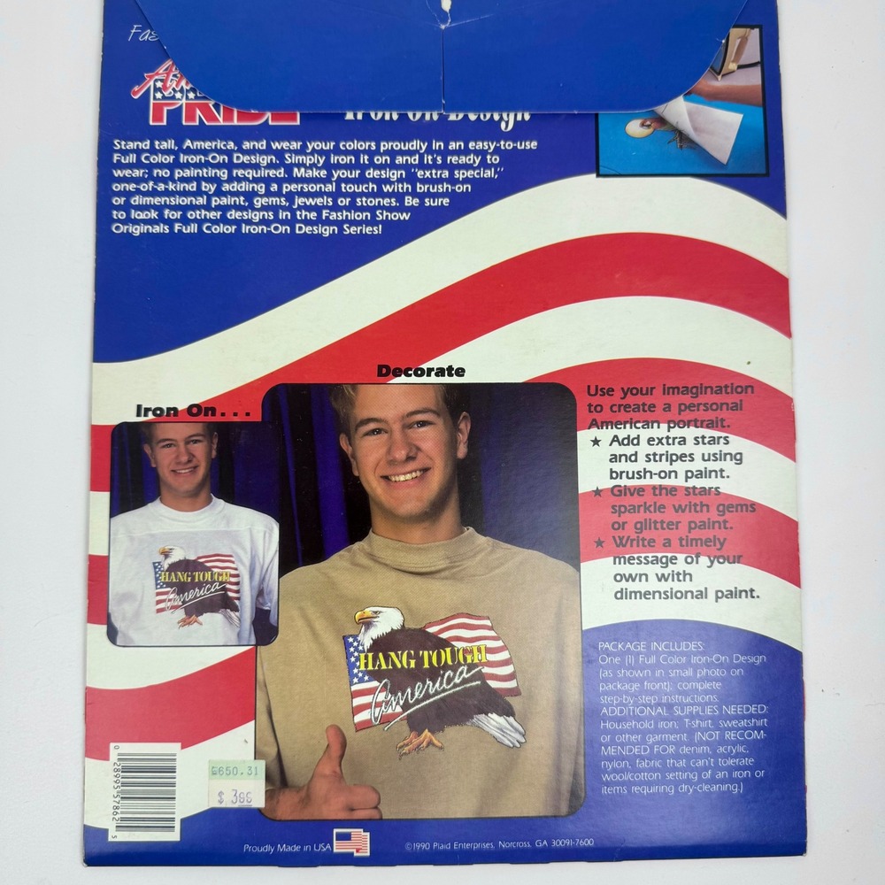 Vintage 1990 American Pride Iron On Transfers Lady Liberty Eagle Set of 2 - Picture 6 of 9